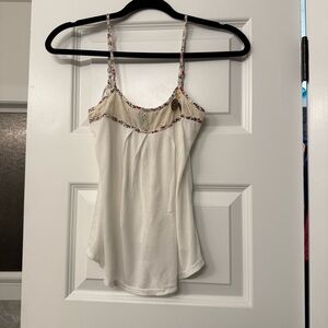 VTG Wet Seal Y2K White Eyelet Cami Top w/ Floral Trim & Buttons - XS